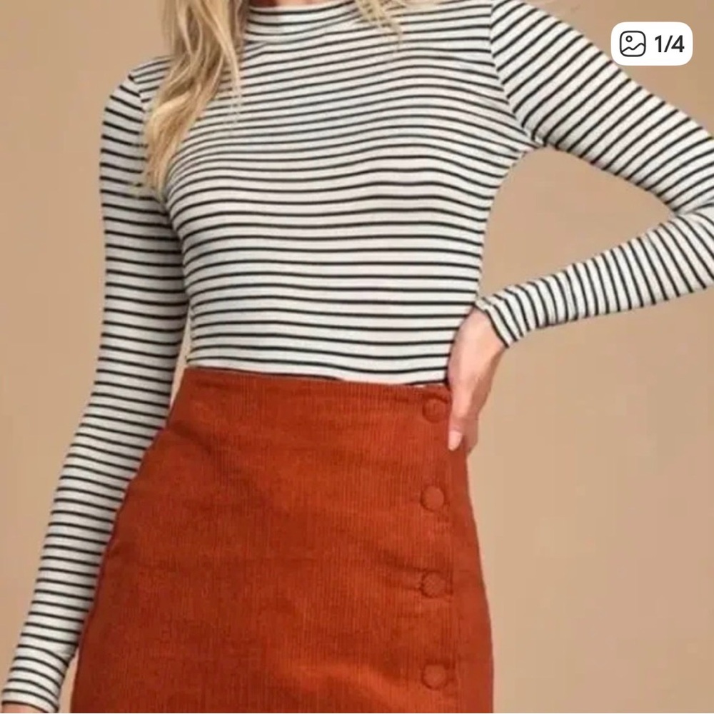 Lulu's Classic Black and White Striped Long Sleeve Top